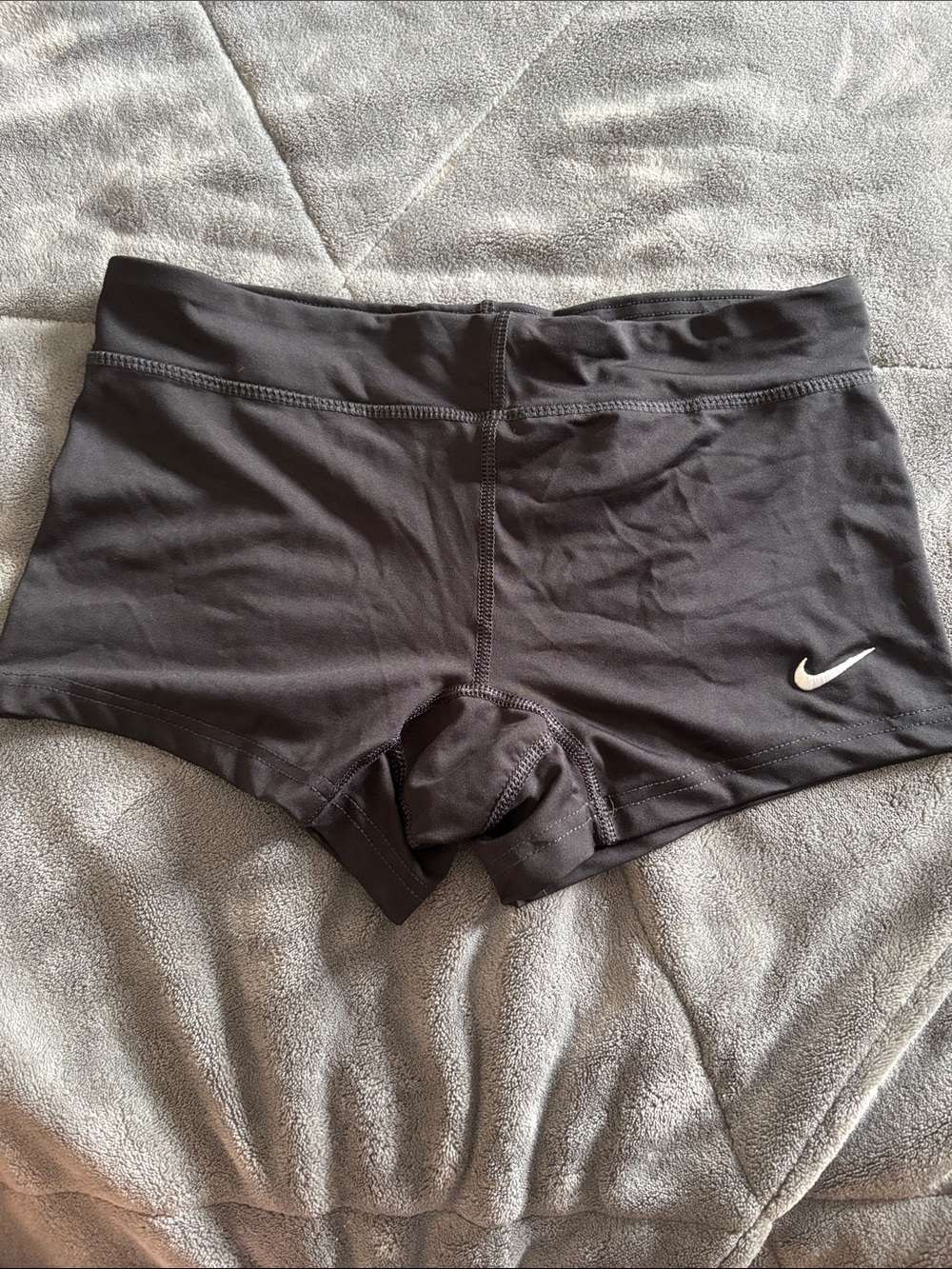 Nike Women's Black Stretch Bike Shorts with Swoosh Accent
